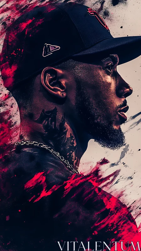 Dynamic side-profile portrait uses splatter gradients and contrast