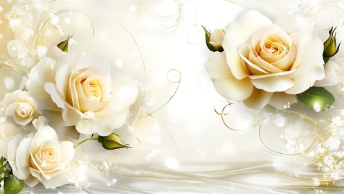 Cream Roses and Golden Light Create Elegant Floral Romance