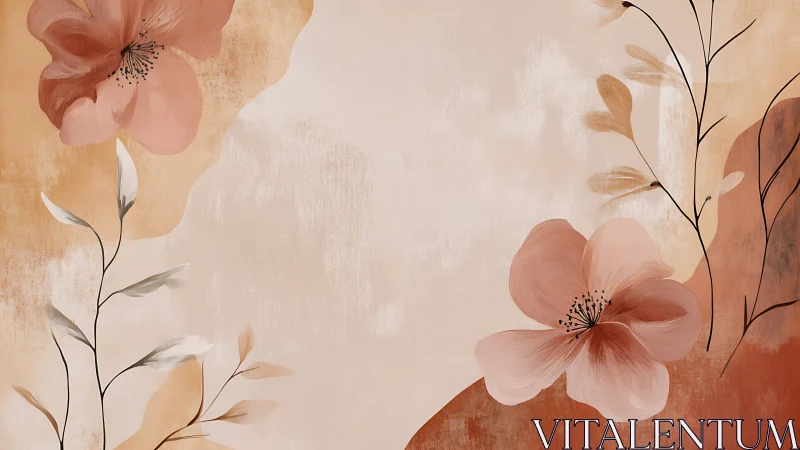 Botanical Minimalism with Warm Earth Tones.