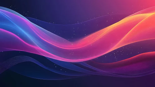 Luminous color waves drifting gently through a dreamy night sky.