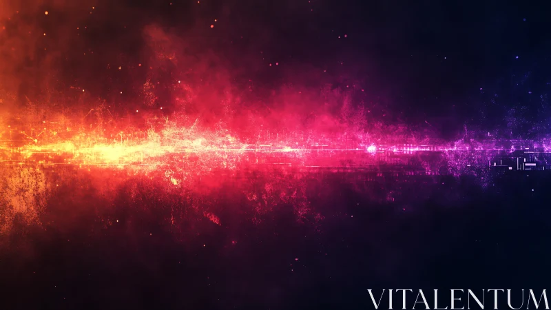 Neon Rift Horizon Where Burning Data Storms Collide.