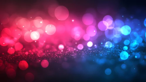 Vibrant Pink and Blue Bokeh Abstract Light Background Design.