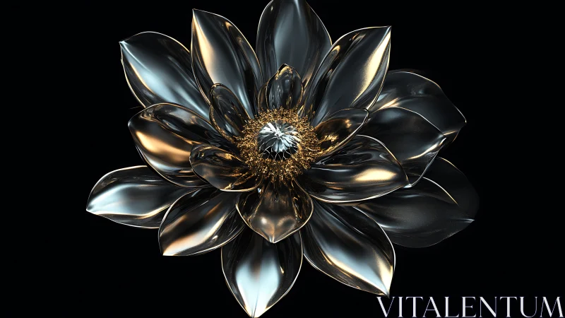 Luminous crystal blossom crowned with molten starlight petals.