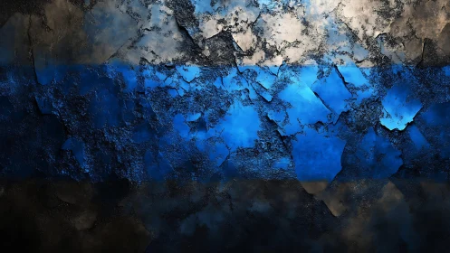 Cracked Abstract Estonian Flag Texture in Grunge Art Style.