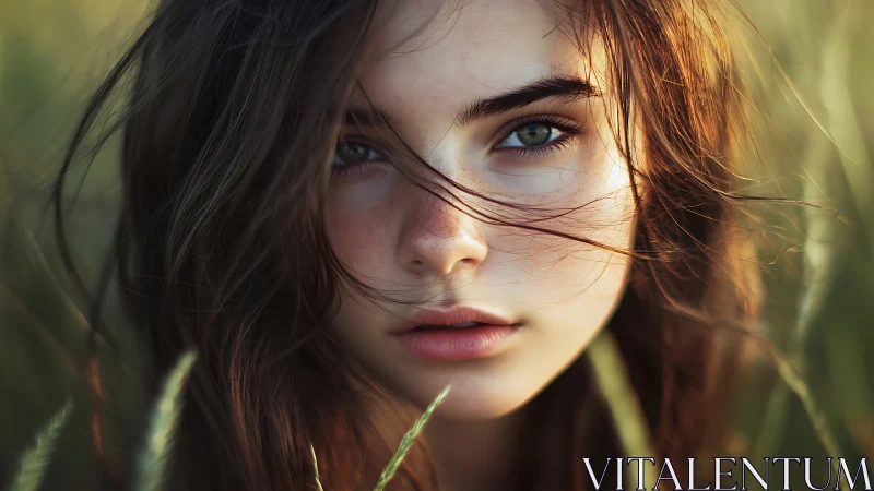 Soft-focus field portrait renders hyperreal youthful intensity
