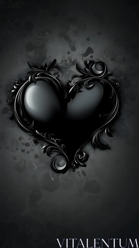 Ornamental Heart Form with Baroque Decorative Framing.