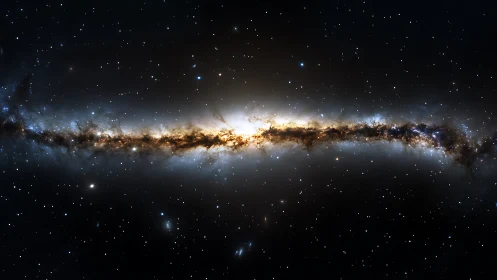 Galactic river of starlight stretches across silent midnight.