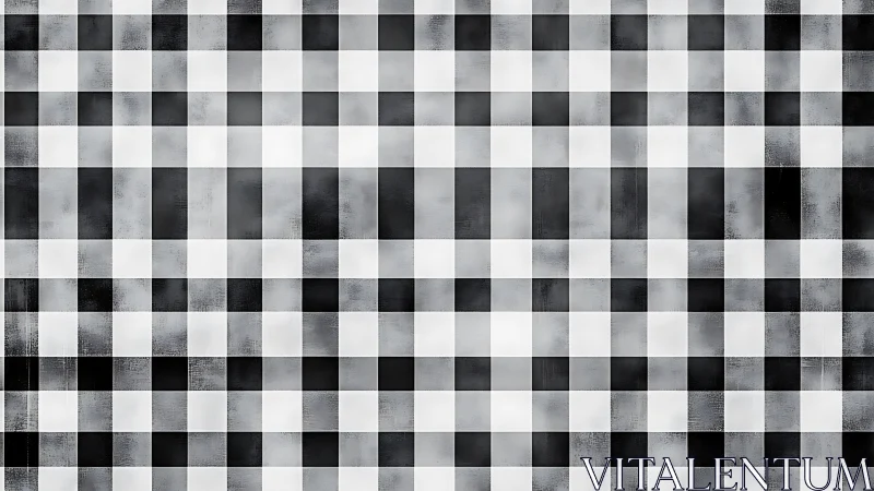 Monochrome checkered pattern forms a bold graphic backdrop