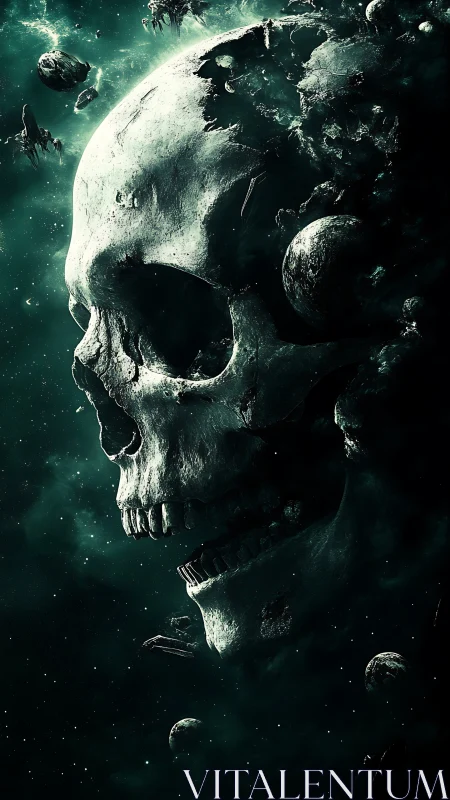 Colossal skull-shaped asteroid drifts ominously through space