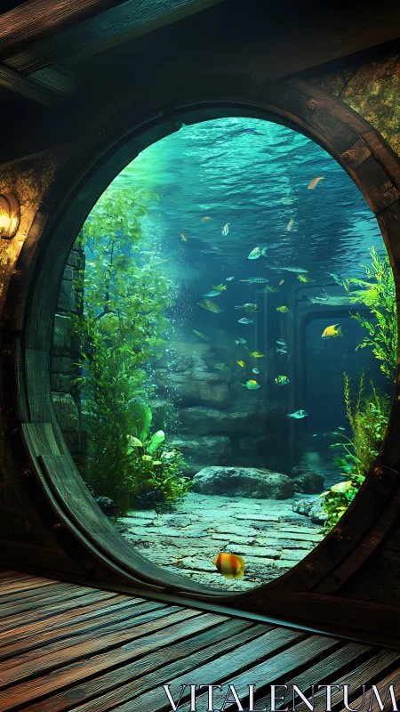 Porthole to a secret underwater garden of drifting light.