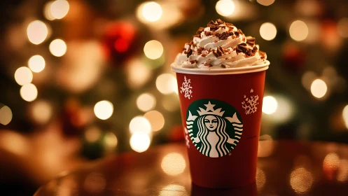 Whipped-cream peaks hold court in a bokeh-lit holiday night