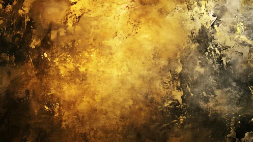 Textured gold and dark abstract wall background art.