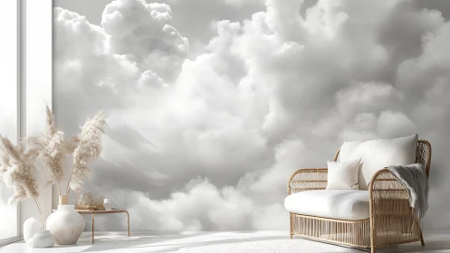 Clouds borrow the living room and turn it into sky