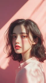 Sunlit pastel muse catching soft shadows in bloom.