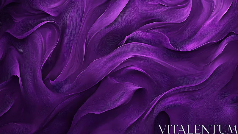 Flowing Abstract Purple Fabric Texture with Elegant Waves.
