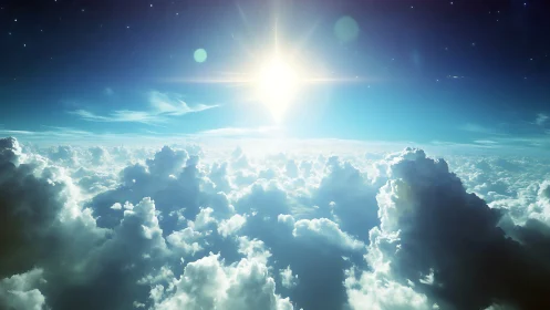 Sunlit sea of clouds inviting quiet dreamlike wonder.