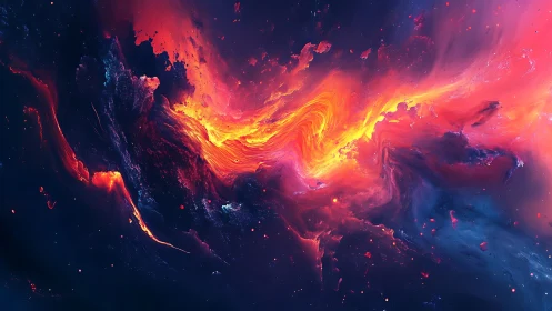 Nebular plasma vortex rendered with high-saturation spectral gradients