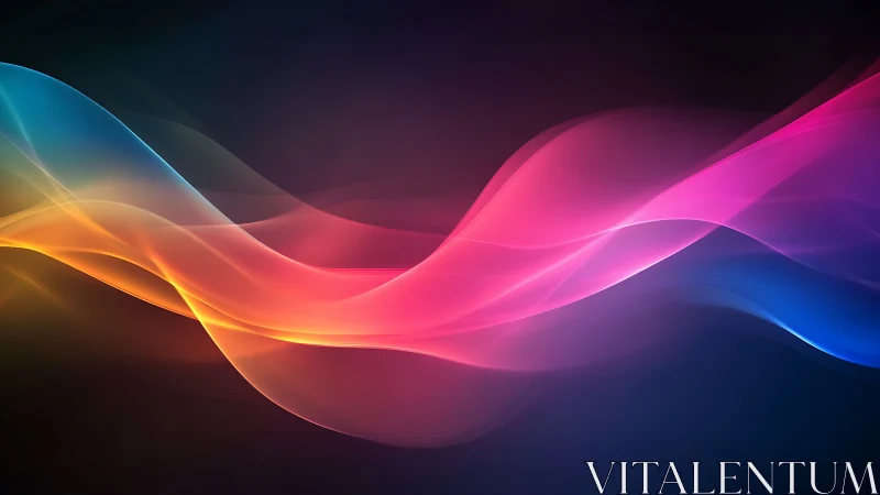 Gentle neon waves flowing across a calm midnight backdrop.