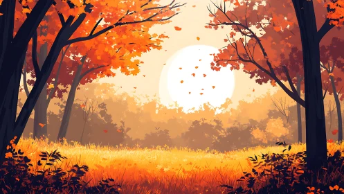 Autumn's Grand Theater: Where Sunset Crowns the Forest's Fiery Finale