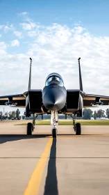 Front-on tactical jet alignment over runway centerline.