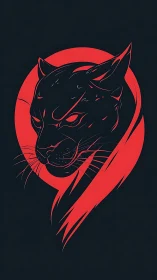 Vector panther profile in high-contrast duotone composition.