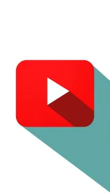 YouTube Play Icon Modern 3D Render. Red Platform.