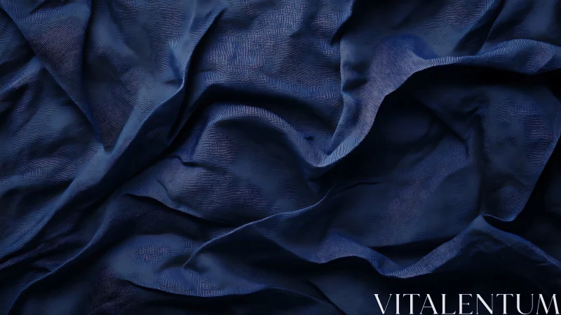 Deep navy textile folds with fine woven surface microtexture