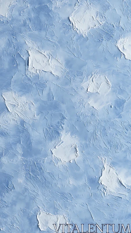 Icy textured blue plaster wall evokes winter calmness.