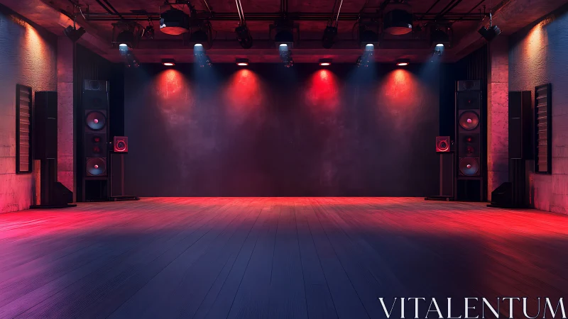 Silent speakers hold their breath in a moody neon hall