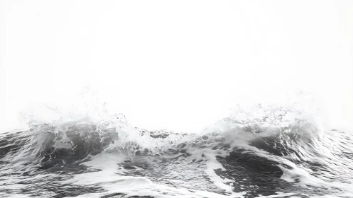 High-key monochrome seascape with cresting wave symmetry.