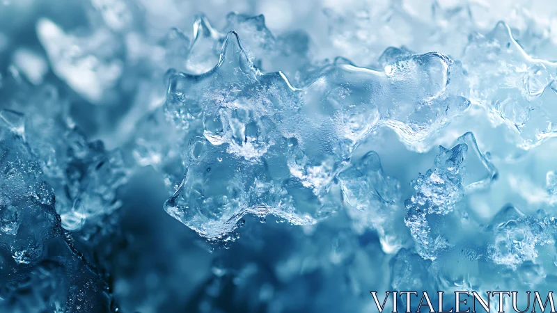 Frozen glass reef in shimmering arctic blue light.