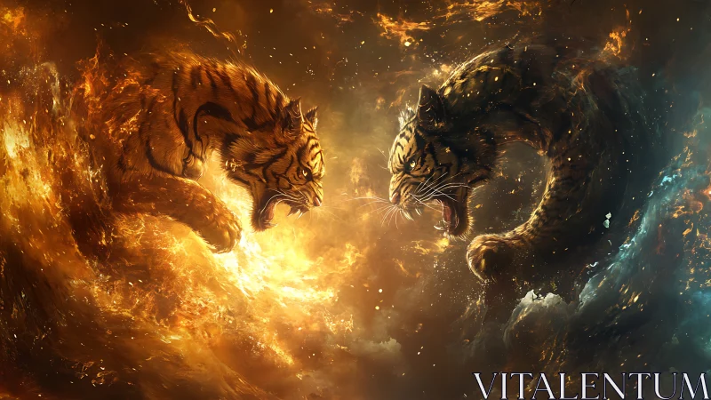 Dragon Confrontation in Cosmic Fire and Light.