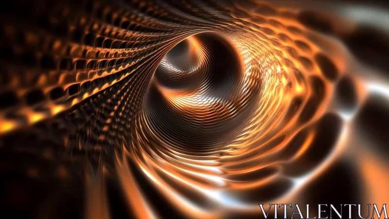 Futuristic Abstract Tunnel with Metallic Orange Light Effects. Futuristic Abstract Tunnel with Metallic Orange Light Effects.