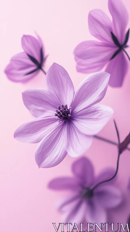 Soft-Focus Cosmos: Layered Floral Depth with Diffused Botanical Elements.