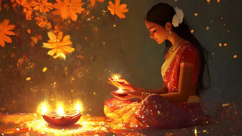 Quiet festival sparks drift through the evening-hued silence