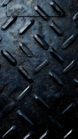 Dark metal diamond plate texture with raised ridges.