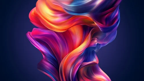 Chromatic silk vortex with fluid gradient contours in motion.