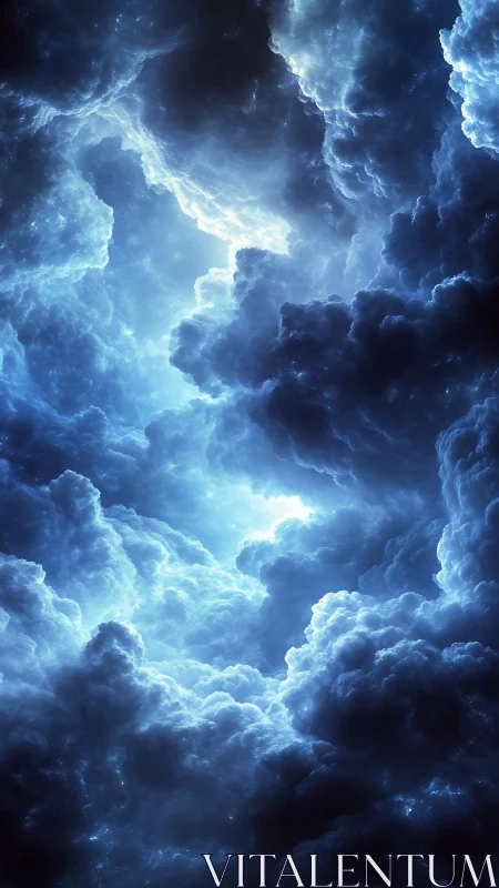 Glowing celestial clouds opening a soft cosmic gateway.