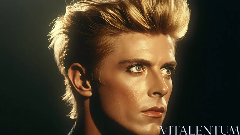 Striking portrait captures a confident, stylish golden gaze