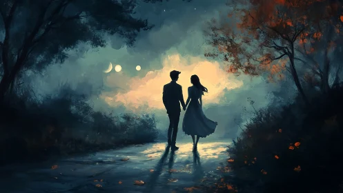 Two Hearts Under Moonlit Skies.