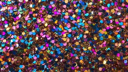 Vibrant multicolor confetti field with sparkling glitter.
