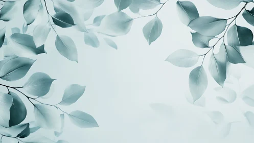 Whispering pale leaves drifting across a tranquil sky.