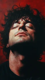 Rebel profile exhales calm into a blazing red silence