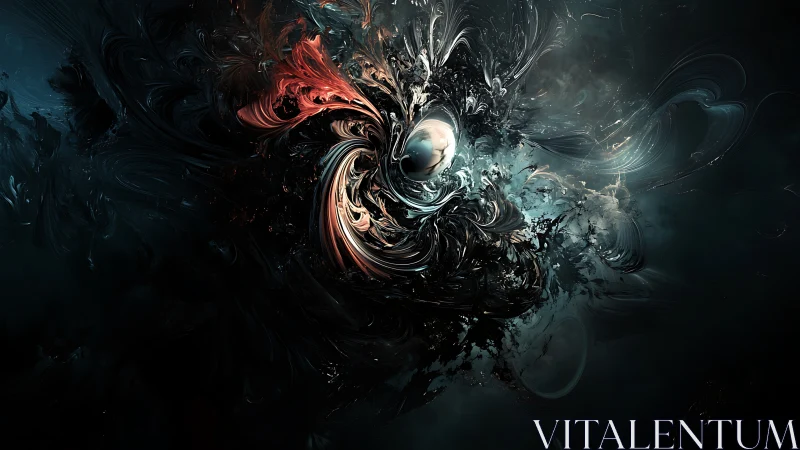 Turbulent fractal vortex surrounding luminous central sphere.