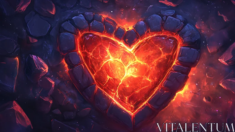 Incandescent Heart Core: Luminous Geometric Crystalline Structure.