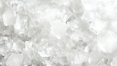 Close-up view of irregular crushed ice cubes background.