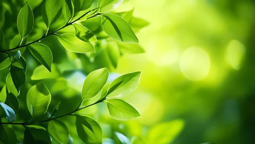 Photorealistic verdant foliage with luminous bokeh field.