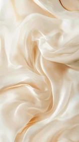 Cream satin folds forming soft abstract fabric landscape.