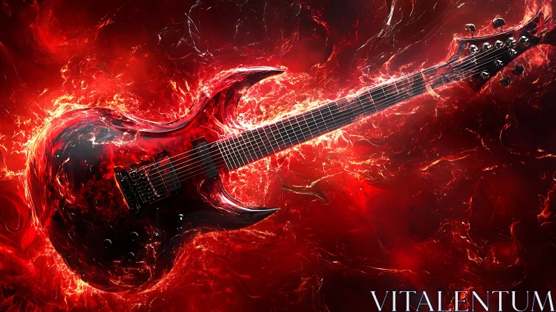 Flaming red guitar slices through molten cosmic sound