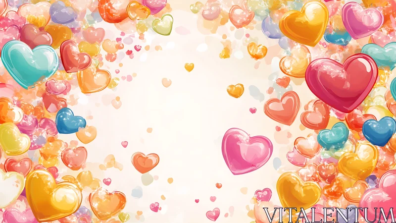 Translucent Hearts Display Arrangement Pattern Background
